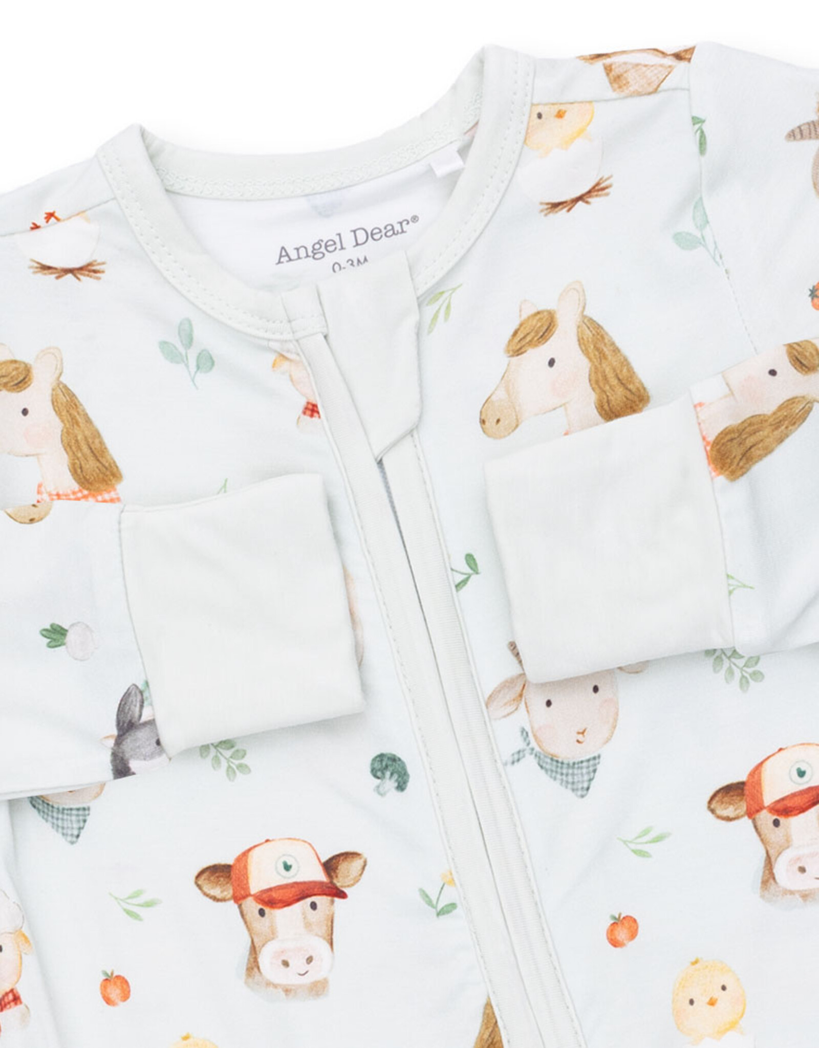 Angel Dear ADF26 2 Way Zipper Romper Baby Farm Faces