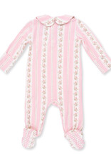Angel Dear ADF26 Snap Footie Smocked Peter Pan Antoinette Stripe
