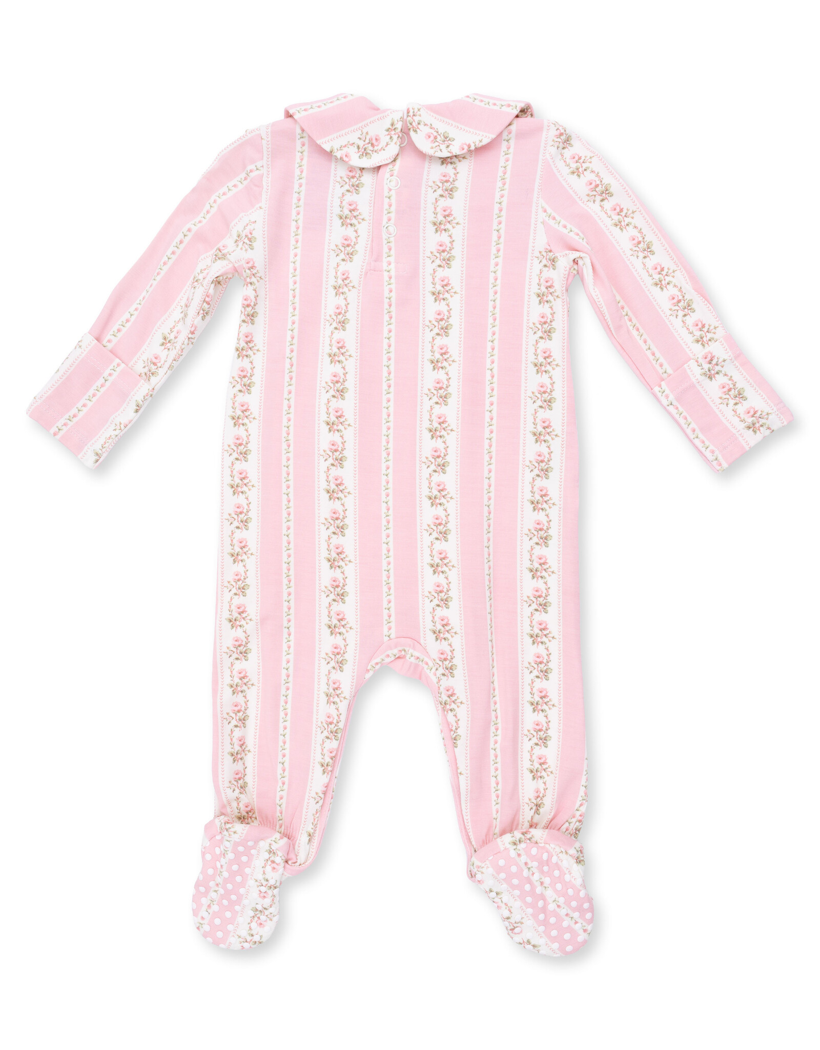 Angel Dear ADF26 Snap Footie Smocked Peter Pan Antoinette Stripe