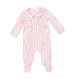 Angel Dear Snap Footie Smocked Peter Pan Antoinette Stripe