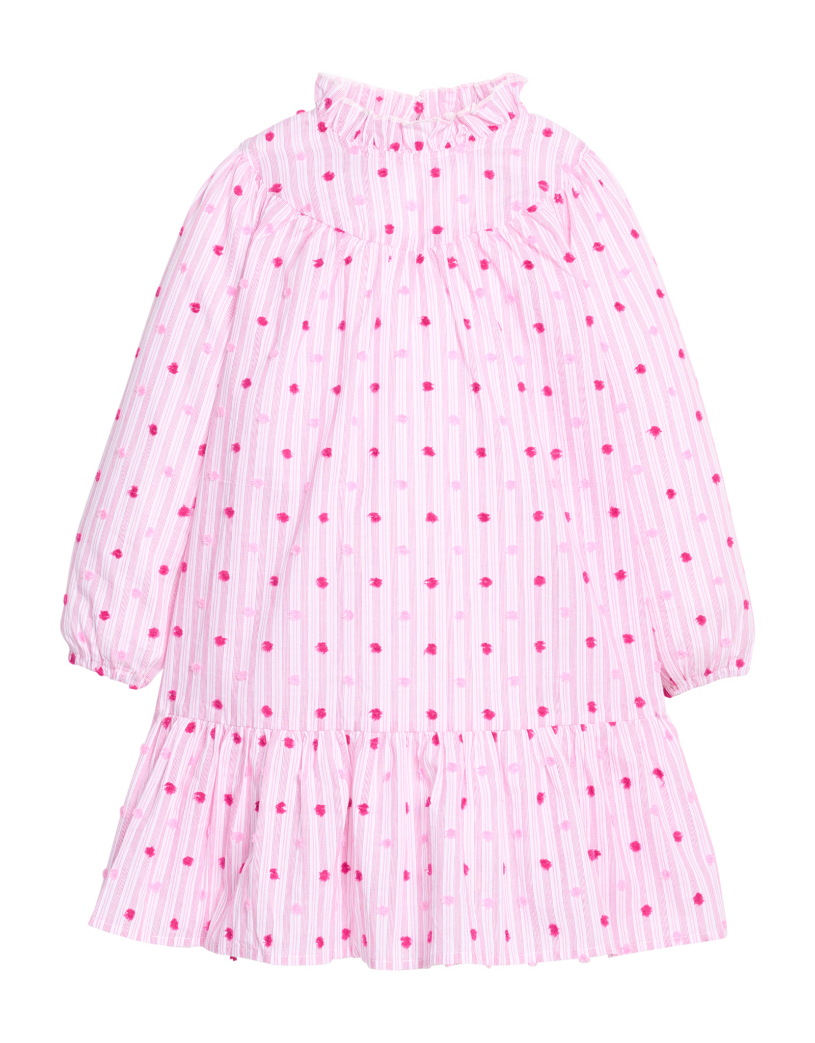 Bisby Jody Dress Magenta Clip Dot Stripe