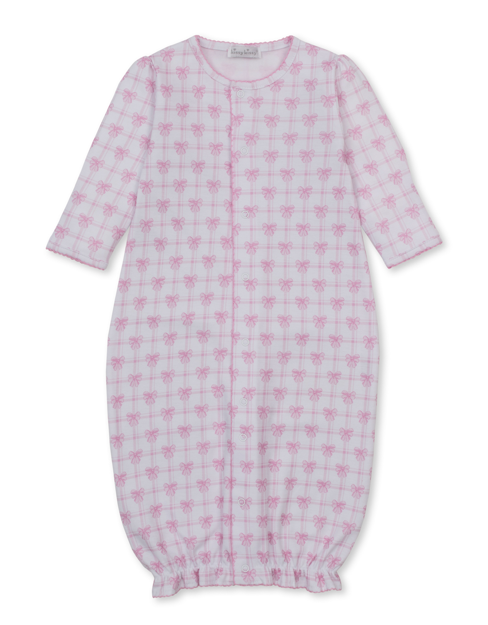 Kissy Kissy Windowpane Bows Converter Gown PINK
