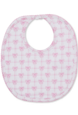 Kissy Kissy Windowpane Bows Bib PINK
