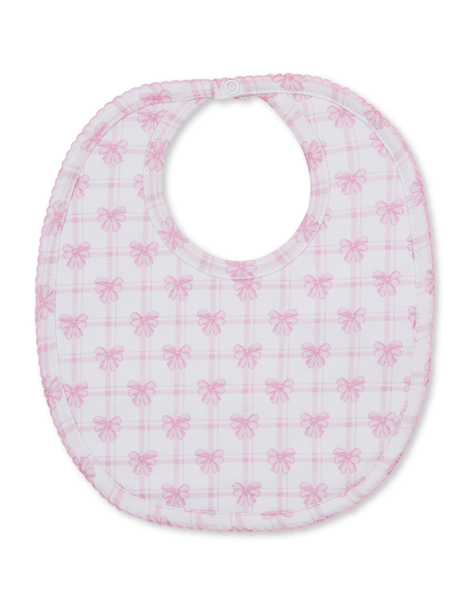 Kissy Kissy Windowpane Bows Bib PINK