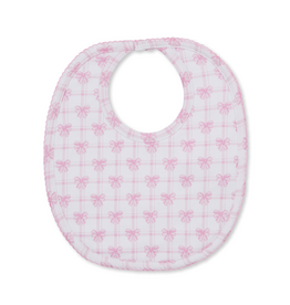 Kissy Kissy Windowpane Bows Bib PINK