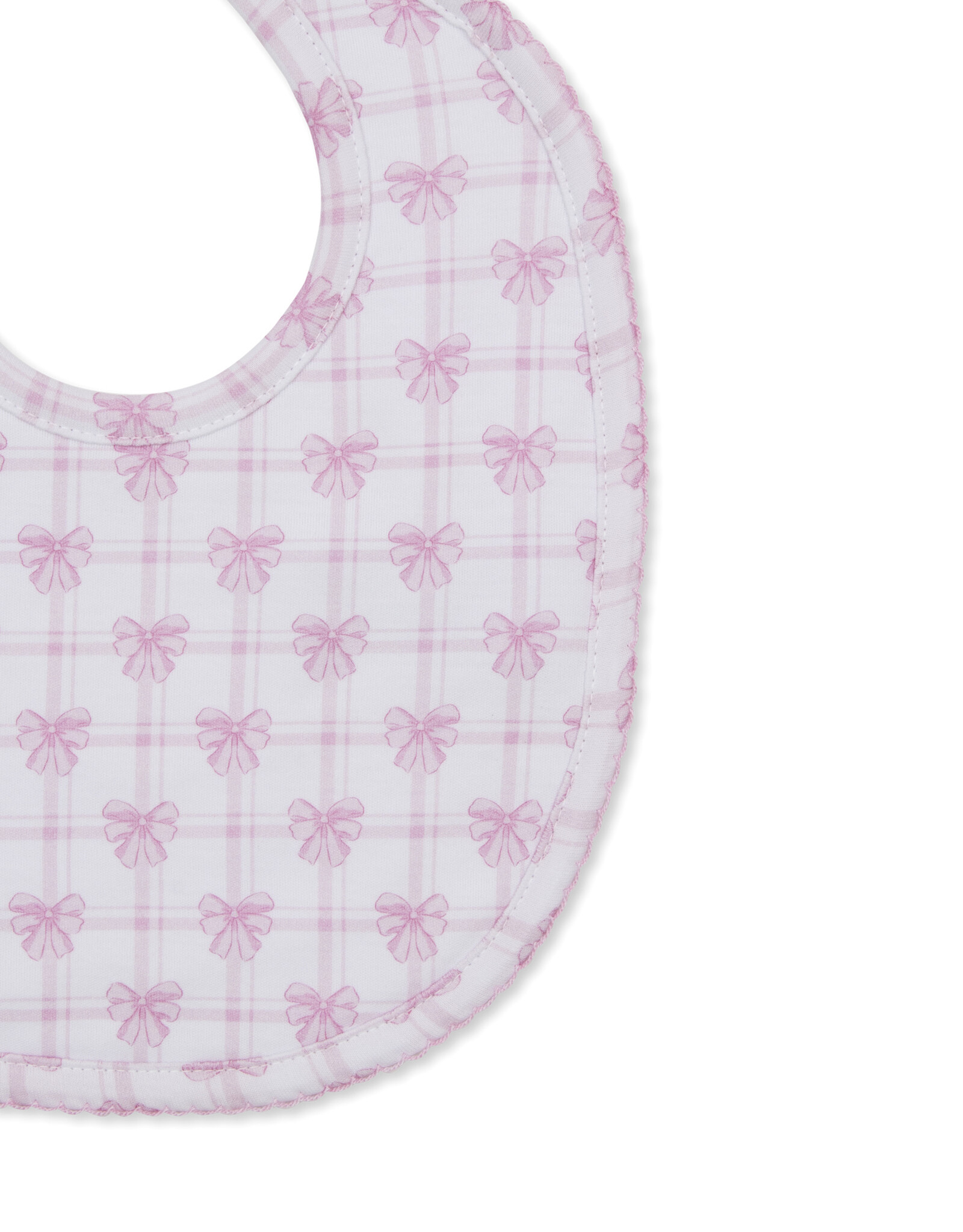 Kissy Kissy Windowpane Bows Bib PINK