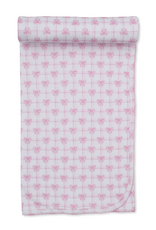 Kissy Kissy Windowpane Bows Blanket PINK