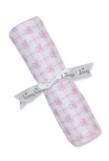 Kissy Kissy Windowpane Bows Blanket PINK