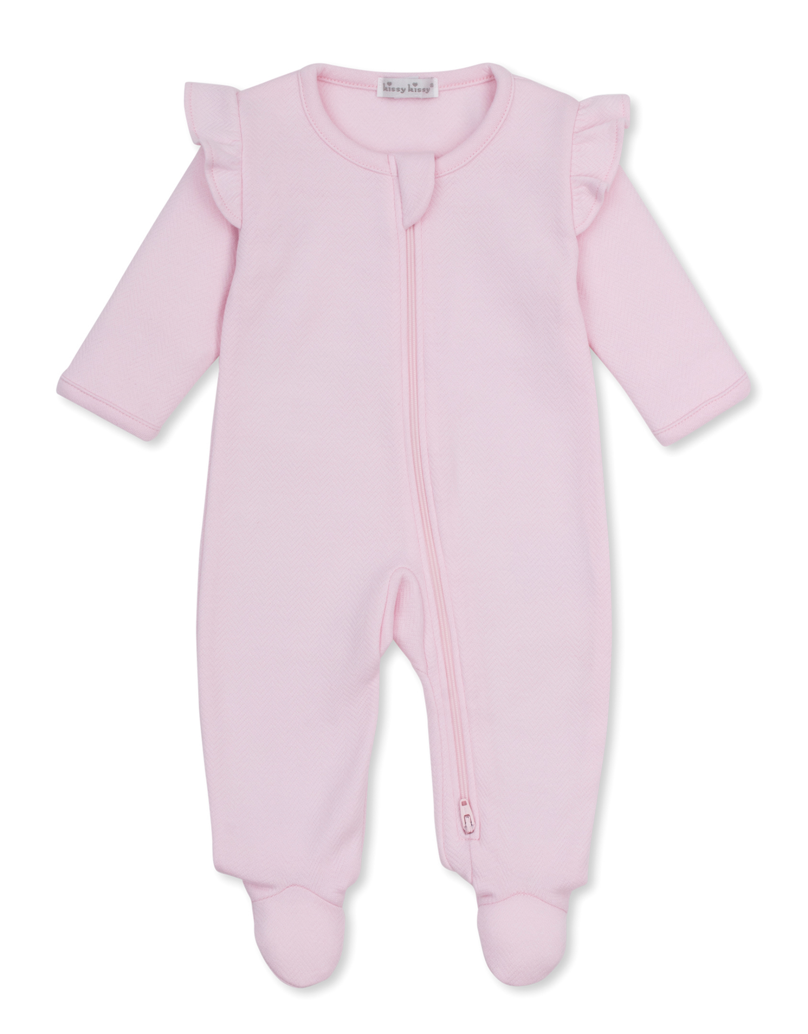 Kissy Kissy Baby Blessings Jacquard Zip Footie PINK