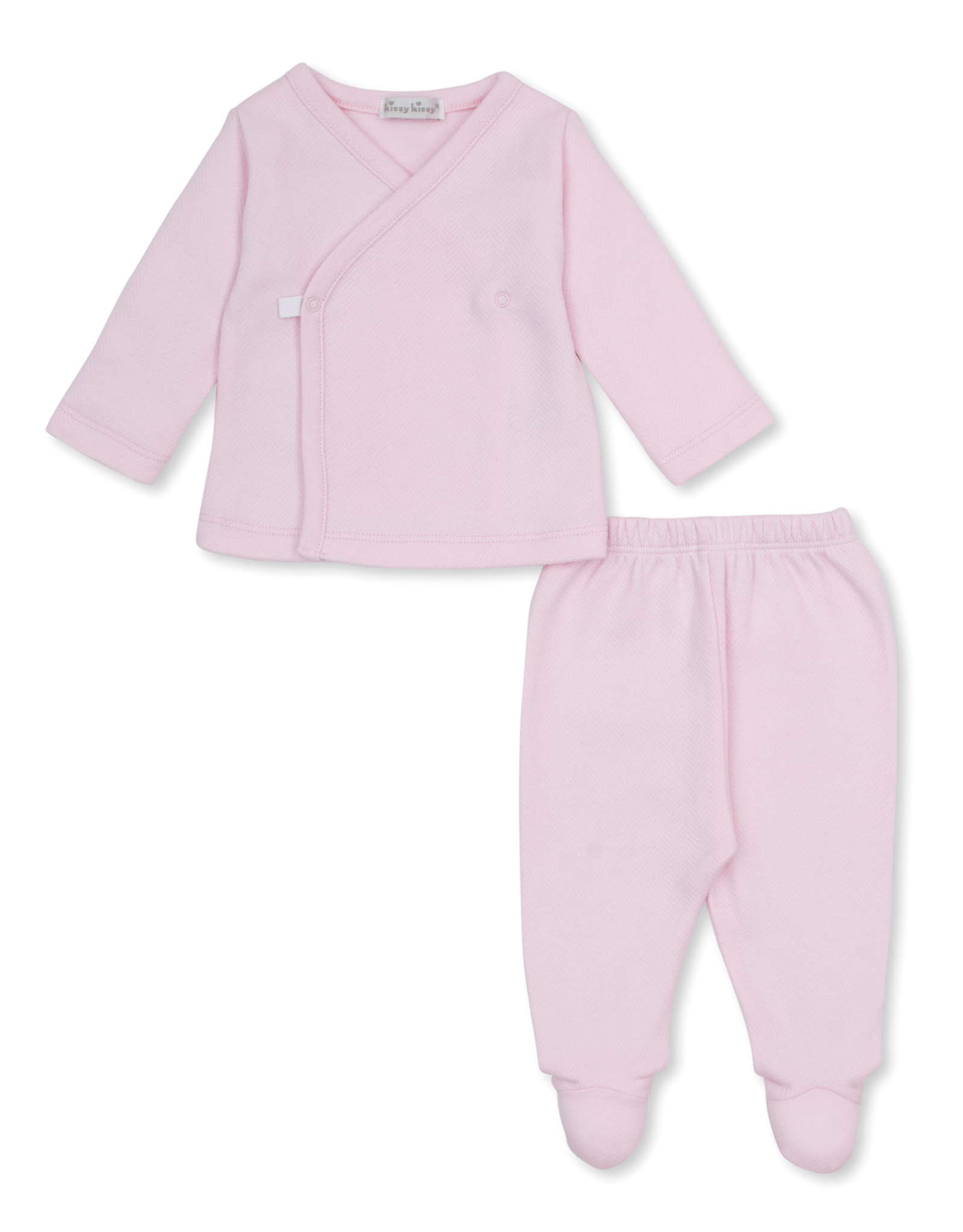 Kissy Kissy Baby Blessings Jacquard Footed Pant Set PINK
