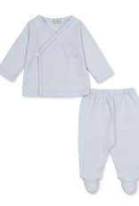 Kissy Kissy Baby Blessings Jacquard Footed Pant Set BLUE