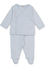 Kissy Kissy Baby Blessings Jacquard Footed Pant Set BLUE