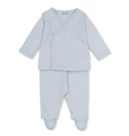 Kissy Kissy Baby Blessings Jacquard Footed Pant Set BLUE