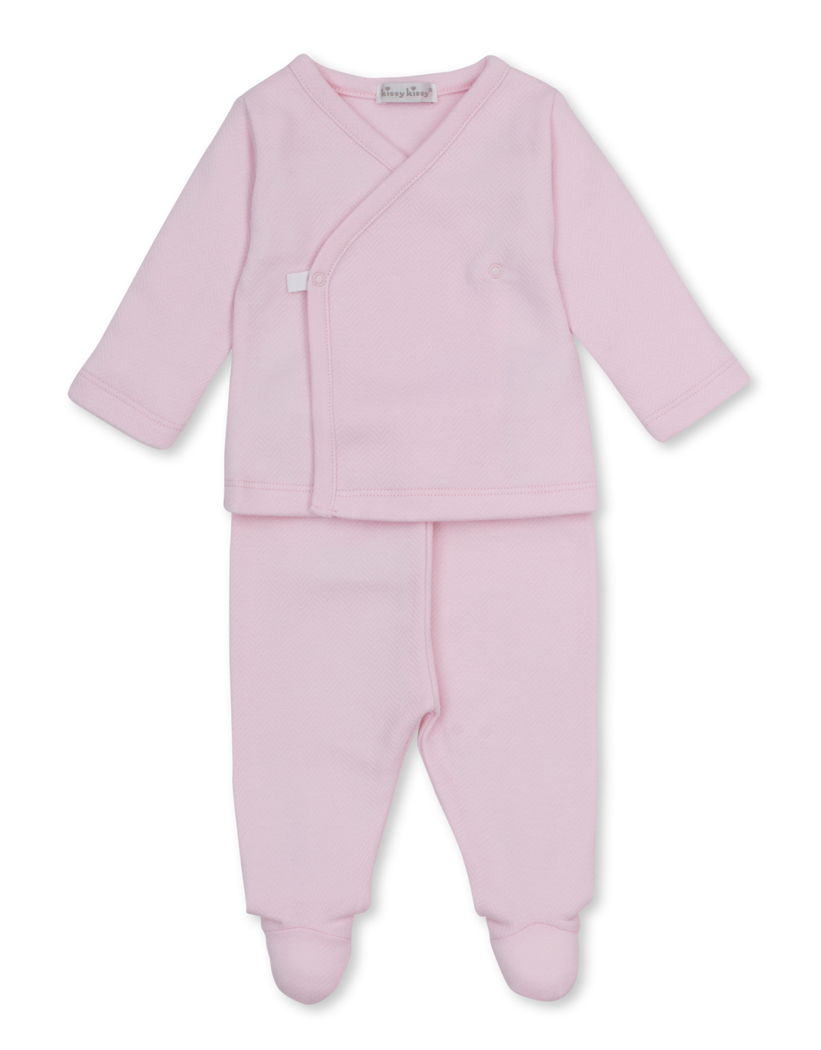 Kissy Kissy Baby Blessings Jacquard Footed Pant Set PINK