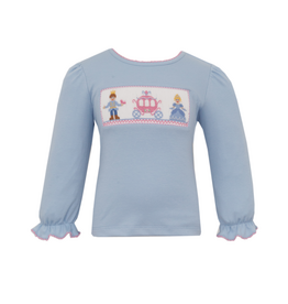 Anavini Blue Cinderella Smocked Shirt