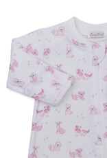 Kissy Kissy Puppy Paws Zip Footie PINK