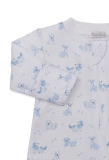 Kissy Kissy Puppy Paws Zip Footie BLUE