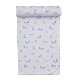 Kissy Kissy Puppy Paws Blanket BLUE