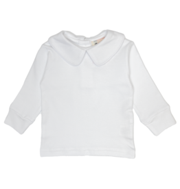 Luigi Long Sleeve Boy Collared Shirt White/White