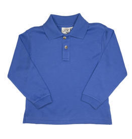 Luigi Long Sleeve Polo Dark Chambray