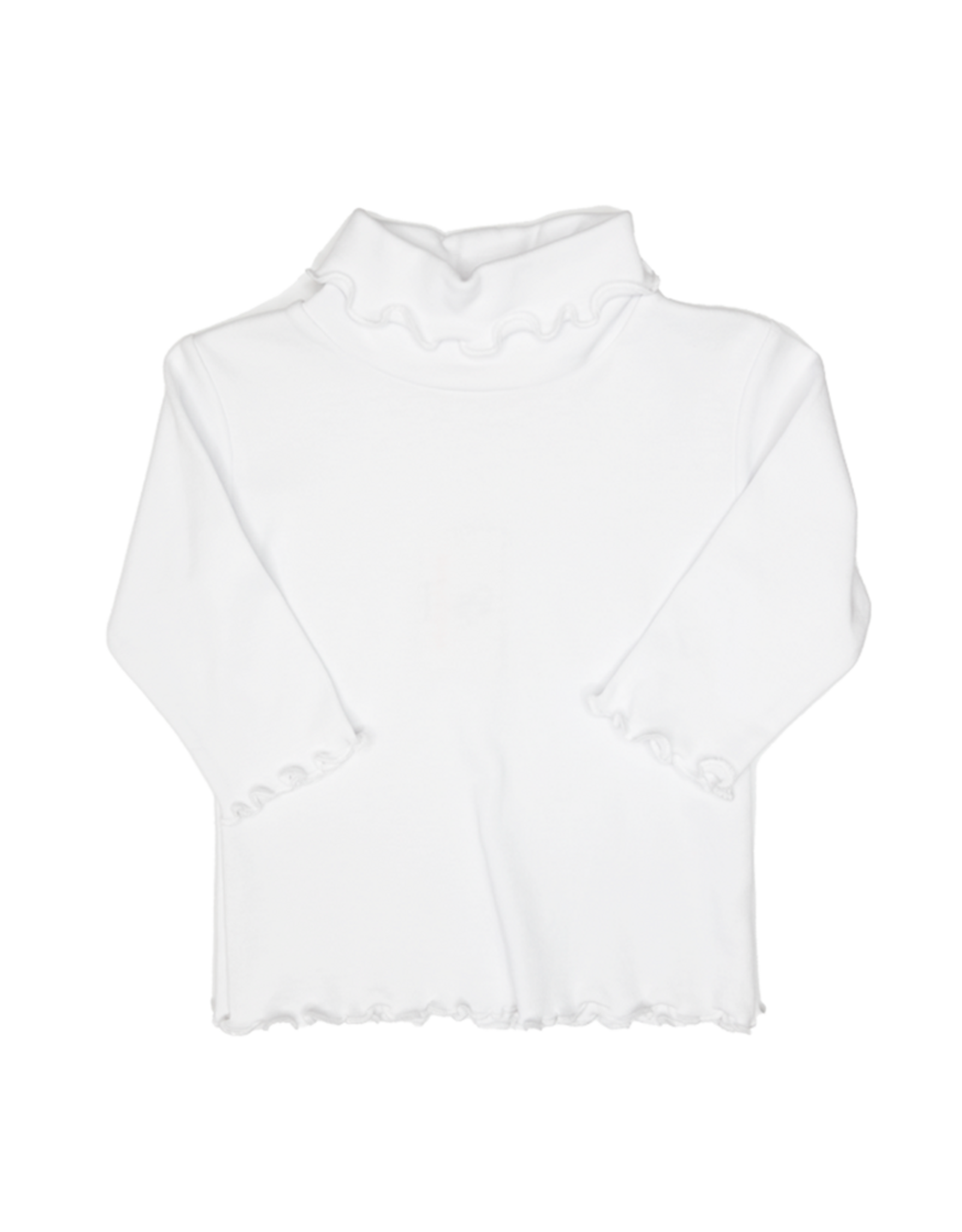 Luigi ITS001F Lettuce Edge Turtle Neck White