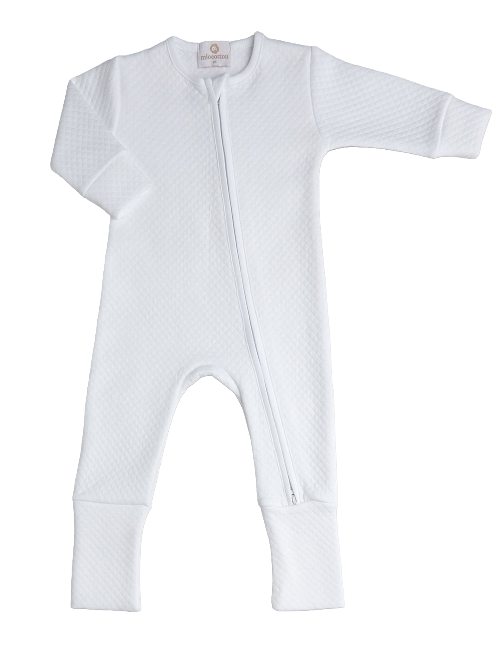Miocotton MC Quilted Zipper Romper WHITE