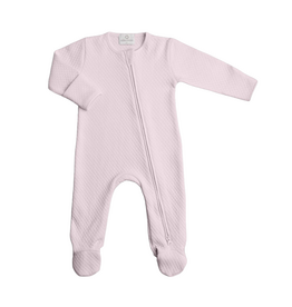 Miocotton Quilted Zipper Footie PINK