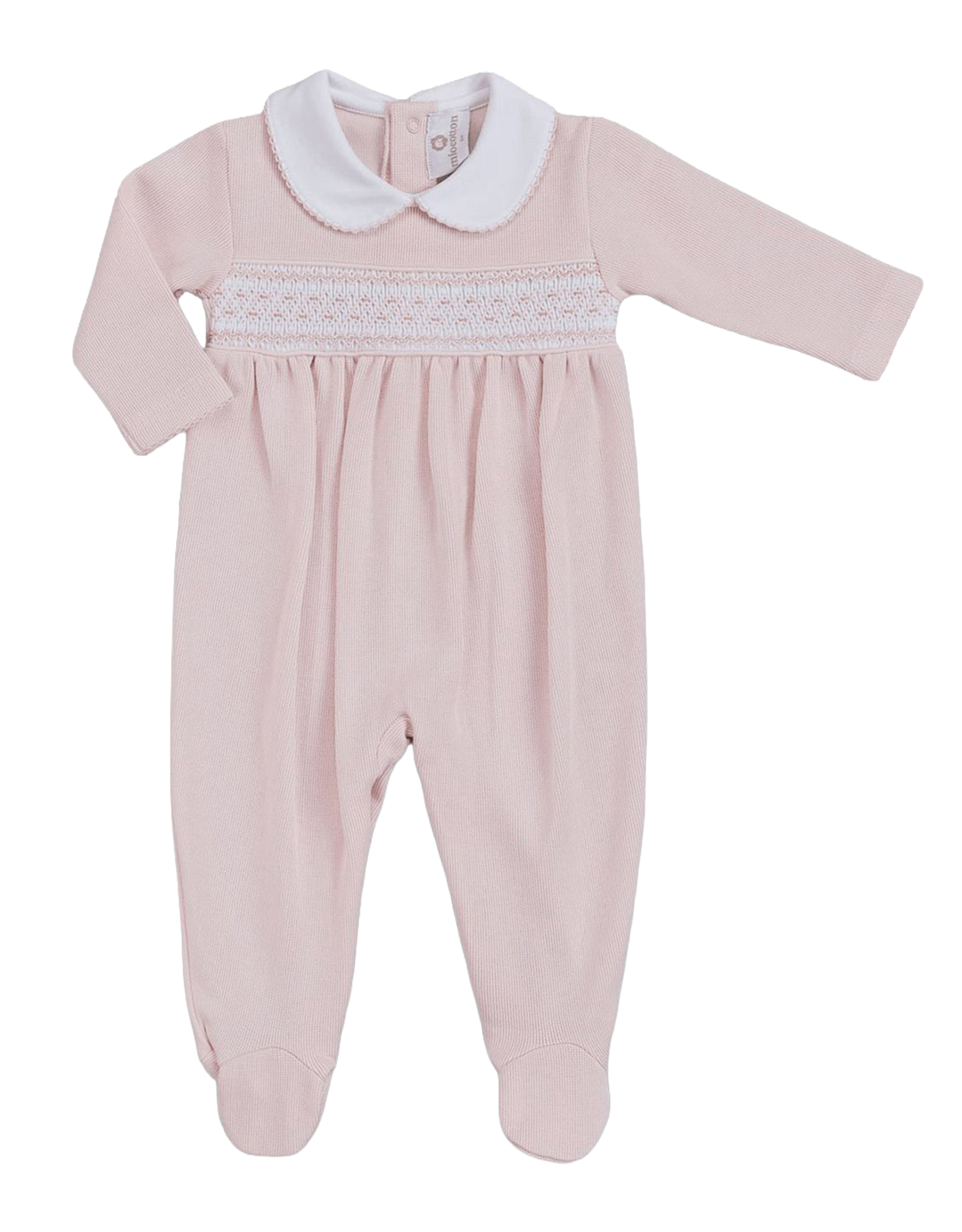 Miocotton MC Daphne Special Knit Smocked Footie PINK