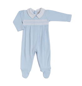 Miocotton Renzi Special Knit Smocked Footie BLUE