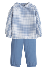 Little English LEF26 Stormy Blue Gingham Pant Set