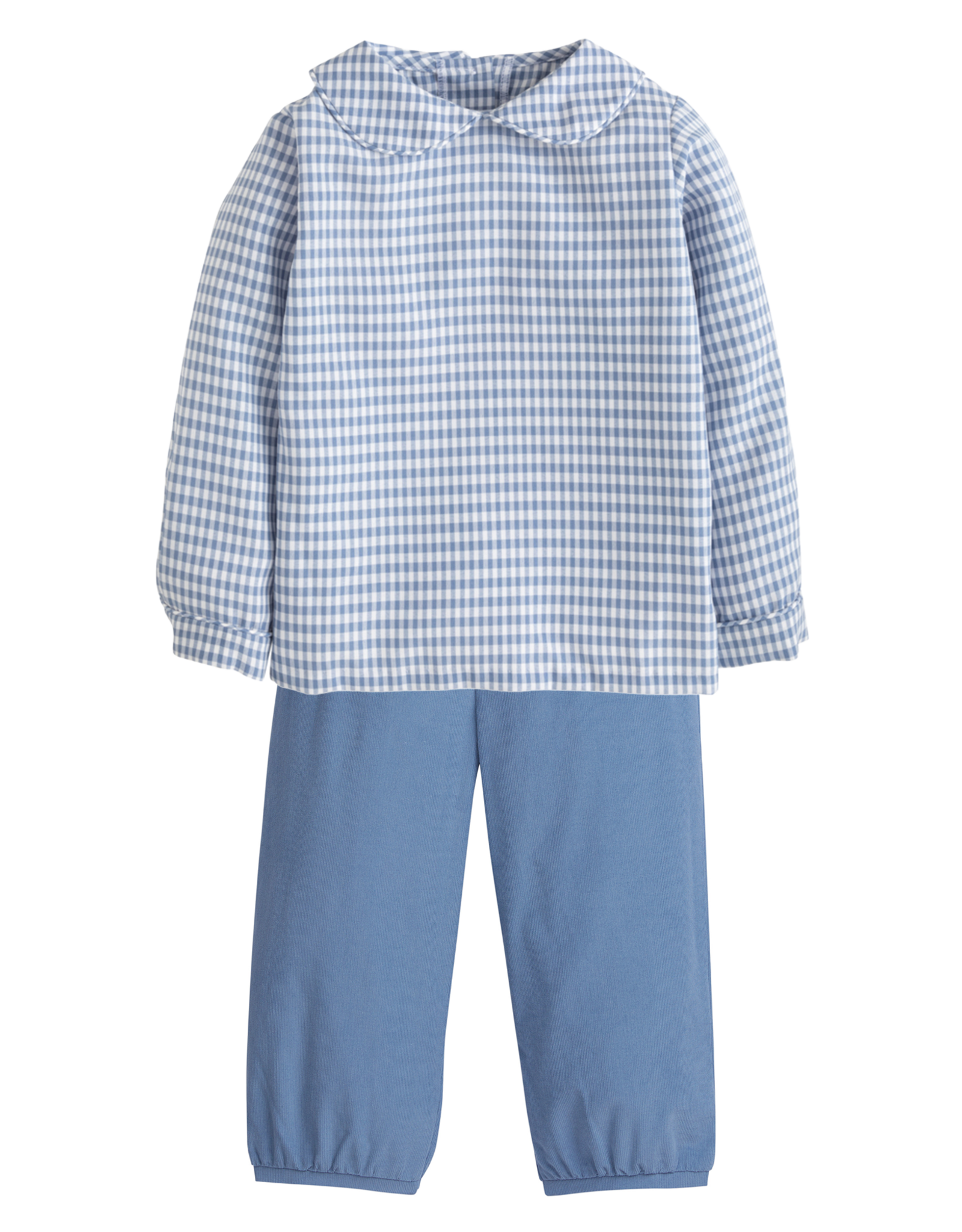 Little English LEF26 Stormy Blue Gingham Pant Set