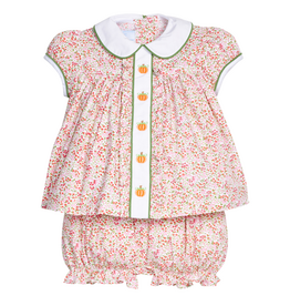 Little English Ruffled Sally Bloomer Set Pumpkins