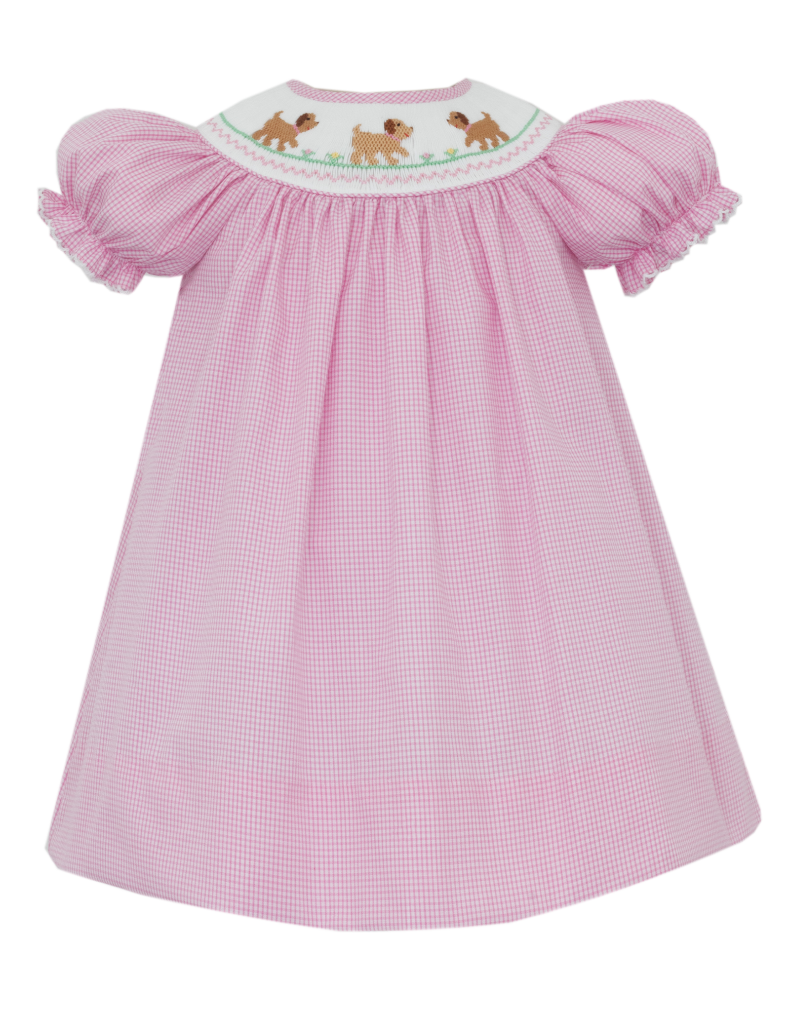 Petit Bebe 123R Puppies Smocked Bishop Dress