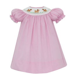 Petit Bebe Puppies Smocked Bishop Dress