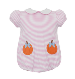 Claire and Charlie Pink Stripe Knit Pumpkin Bubble