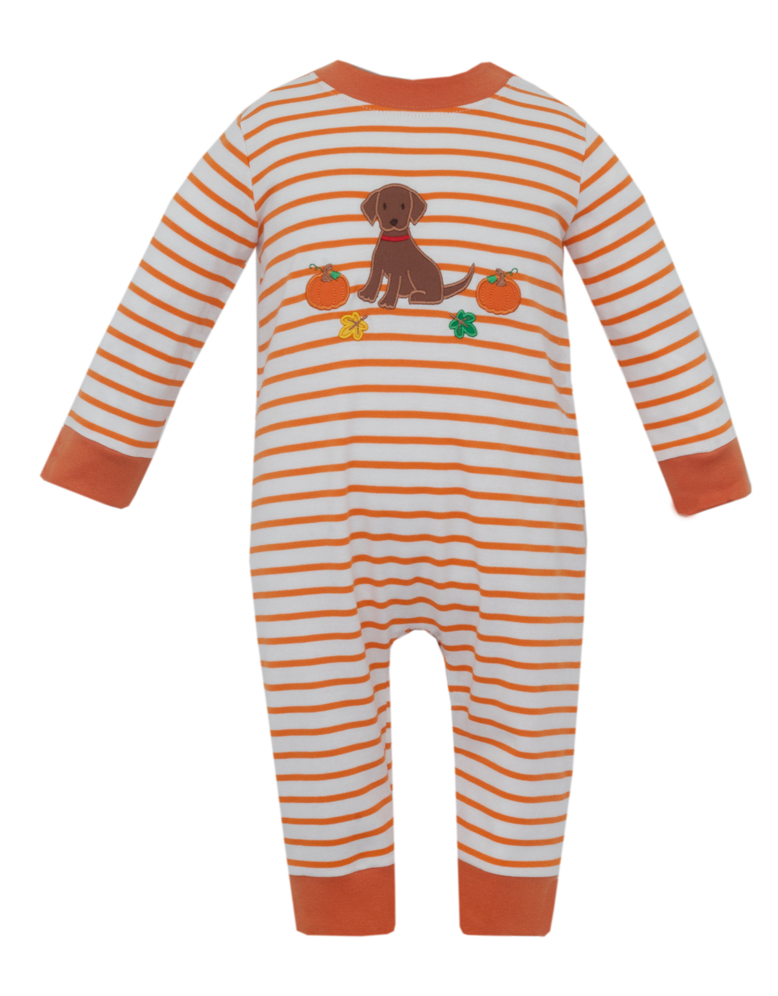 Claire and Charlie 5060H Fall Puppy Applique Romper