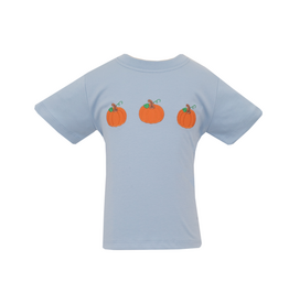 Claire and Charlie Blue Pumpkin Applique Shirt