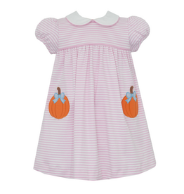 Claire and Charlie Pink Stripe Knit Pumpkin Dress