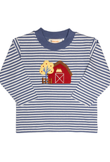 Luigi F26 LS Shirt Blue Stripe Barn