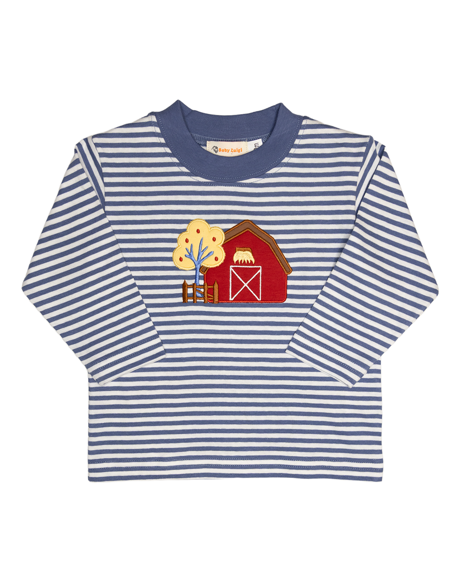 Luigi F26 LS Shirt Blue Stripe Barn