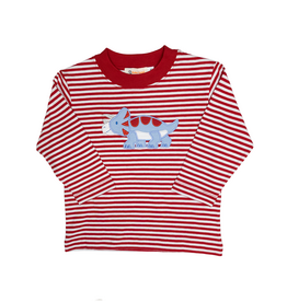 Luigi Long Sleeve Shirt Red Stripe Triceratops