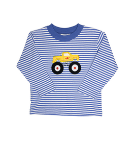 Luigi Long Sleeve Shirt Dark Chambray Stripe Monster Truck