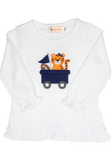 Luigi F26 Ruffle Shirt White Tiger Wagon