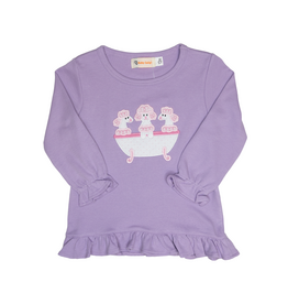 Luigi Ruffle Shirt Lavender Poodles Tub