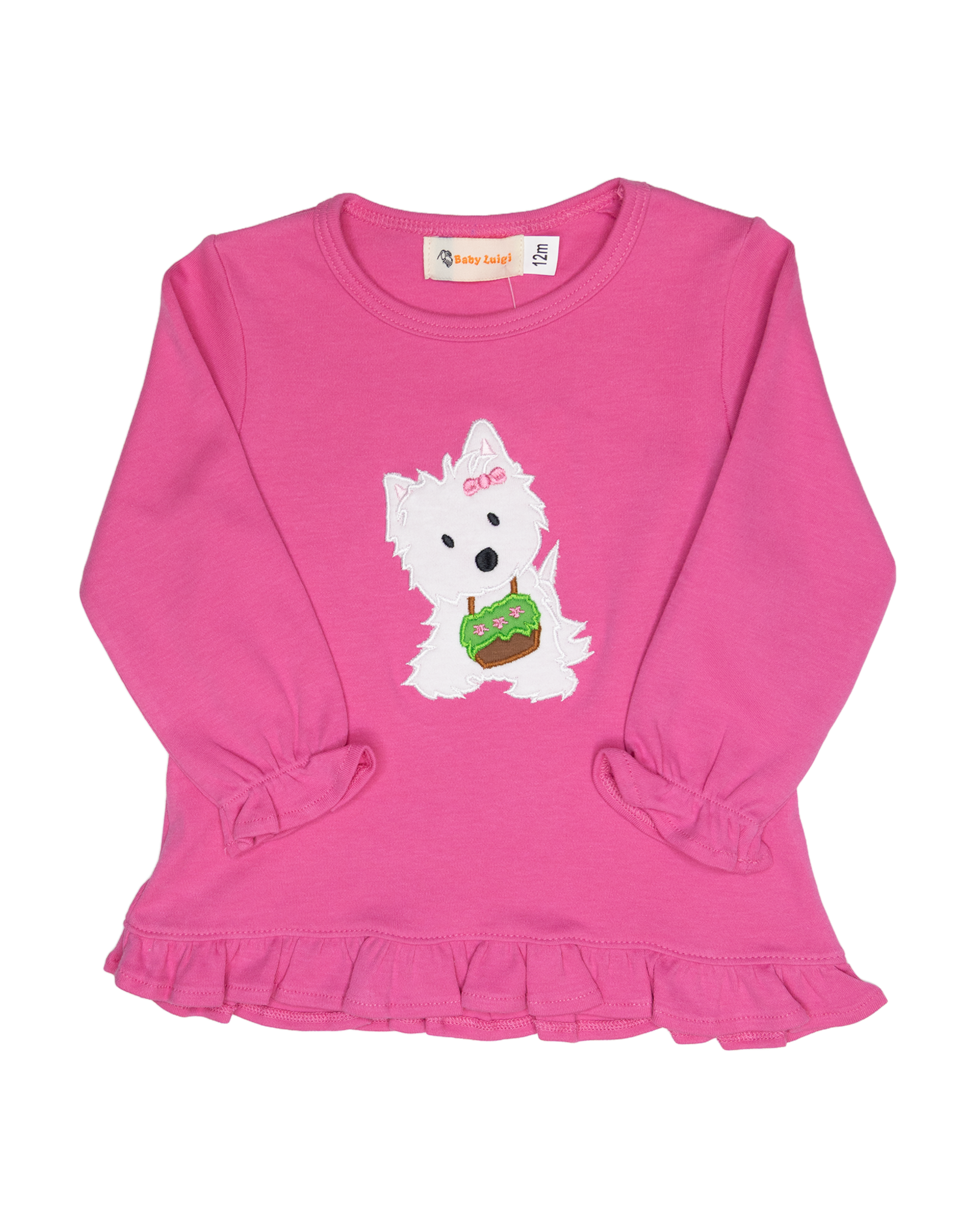 Luigi F26 Ruffle Shirt Hot Pink Westie