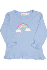 Luigi F26 Ruffle Shirt Blue Rainbow Hearts