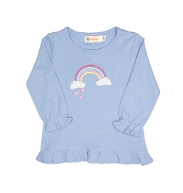 Luigi Ruffle Shirt Blue Rainbow Hearts