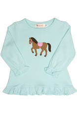 Luigi F26 Ruffle Shirt Lt. Jade Horse