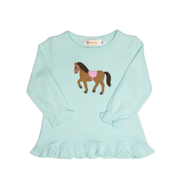 Luigi Ruffle Shirt Light Jade Horse