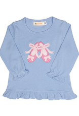 Luigi F26 Ruffle Shirt Blue Ballet Slippers